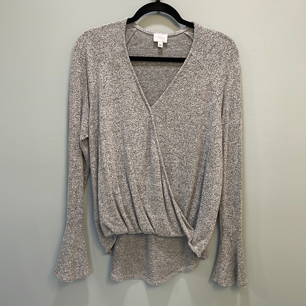 Wrap Bell Sleeve Top